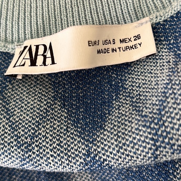 Zara Blue Argyle Diamond Sleeveless Knit Sweater Mini Dress - Blogger Fave - S - Picture 15 of 16